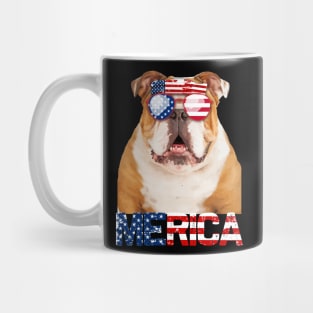 Merica Bulldog Dog American Flag 4Th Of July Mug